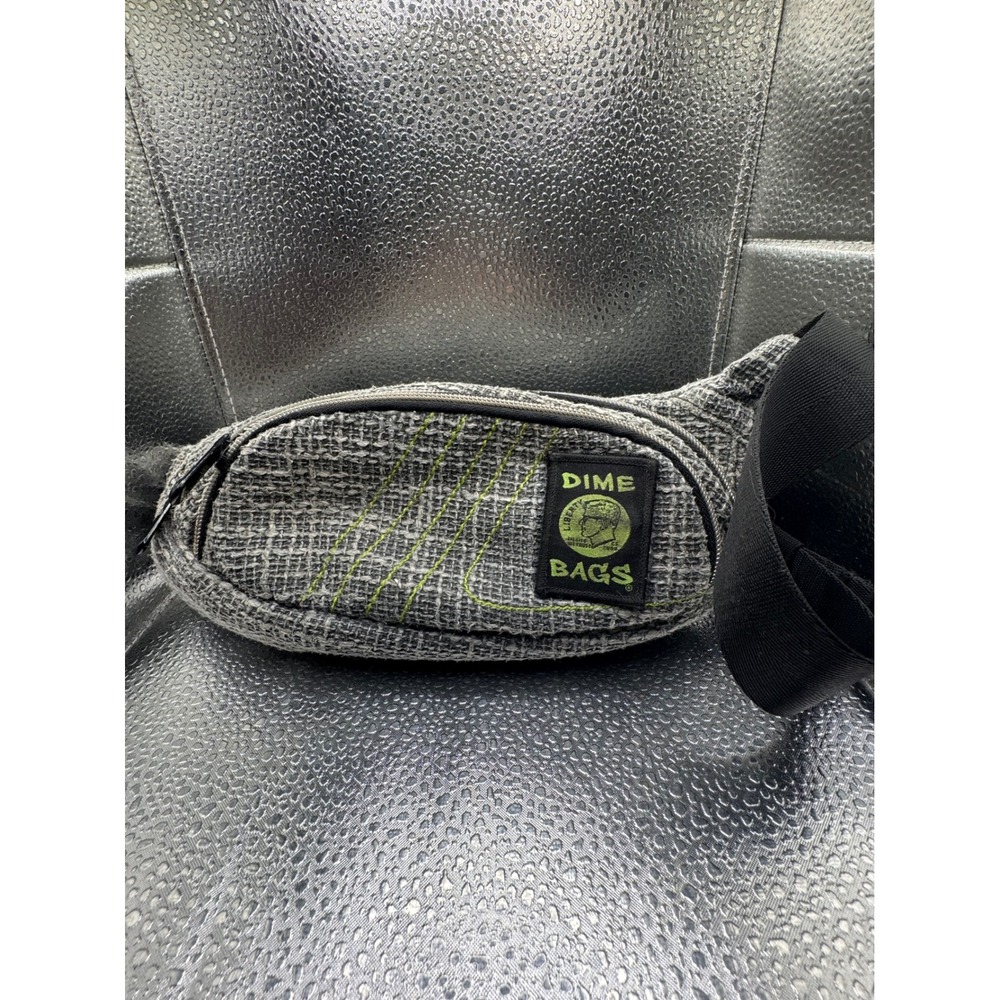 Dime Bags Hemp Fanny Pack Gray Woven Waist Bag Festival Travel Pouch